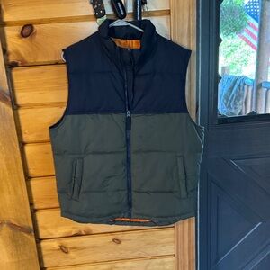 NWOT St. John's Bay Black and Olive Vest